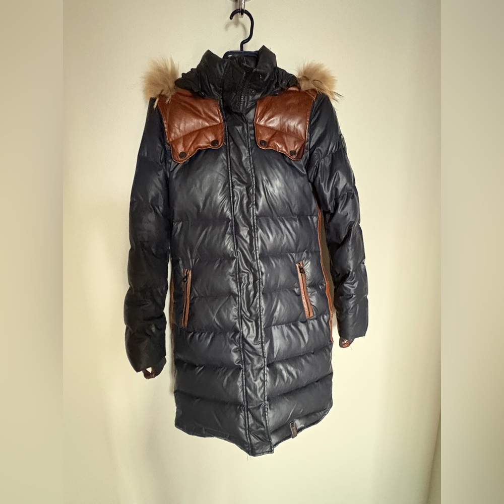 Women's Rudsak Navy and Brown Puffer Coat